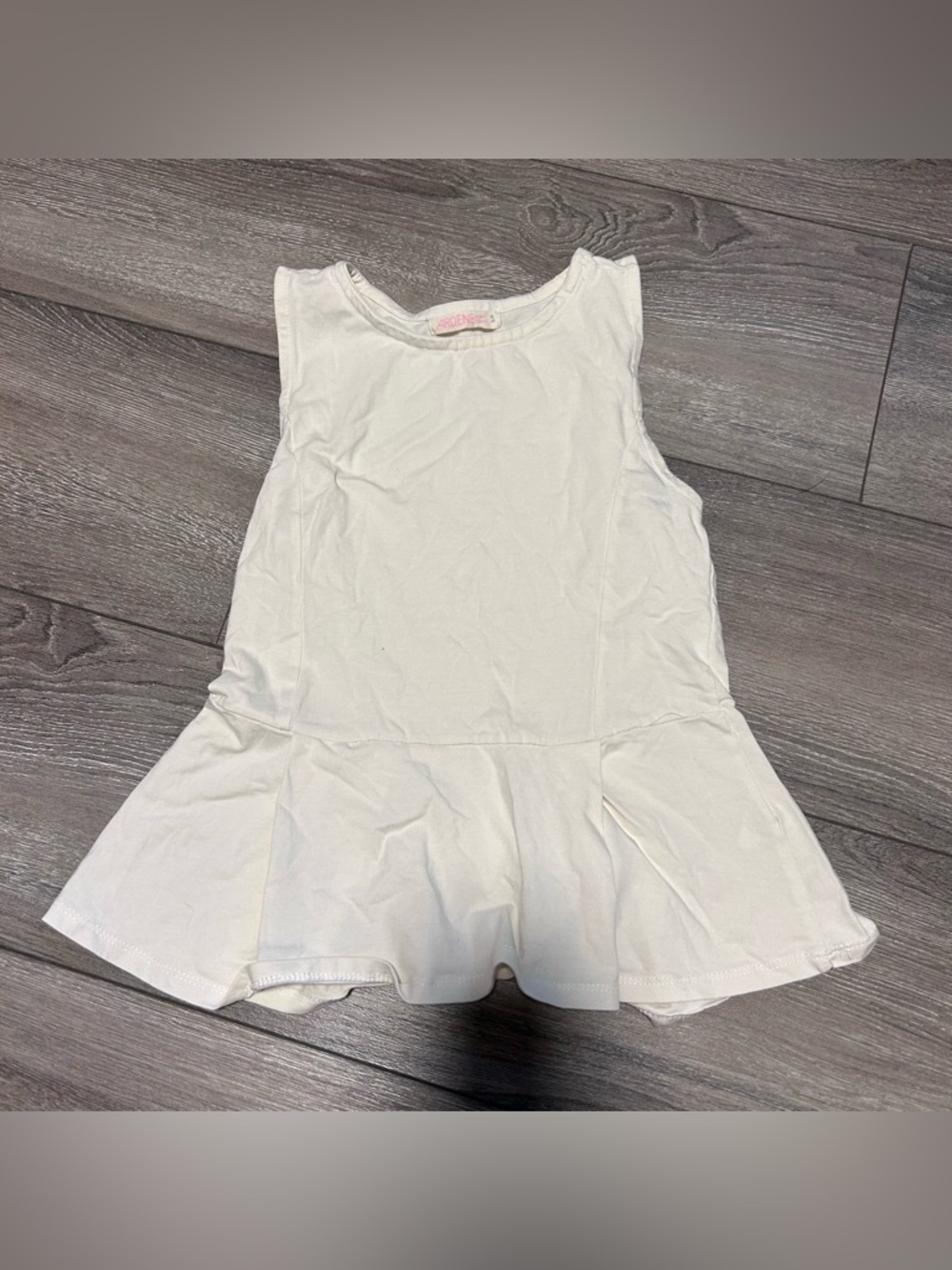 Girls White Peplum Tank Top - size small